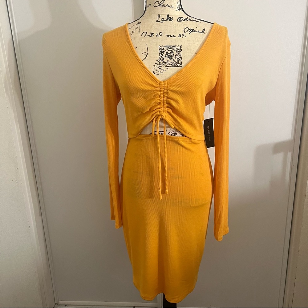 BCBG Paris Woman’s rib knit cutout dress